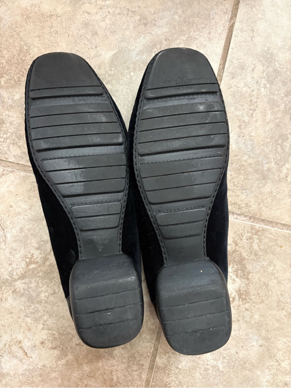 Salvatore Ferragamo Black Velvet & Leather Bit Loafer with Gold Hardware - Picture 12 of 12